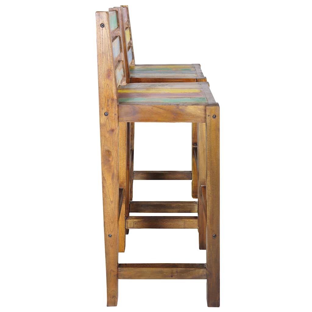 Taburetes De Cocina 2 Unidades Madera Maciza Reciclada