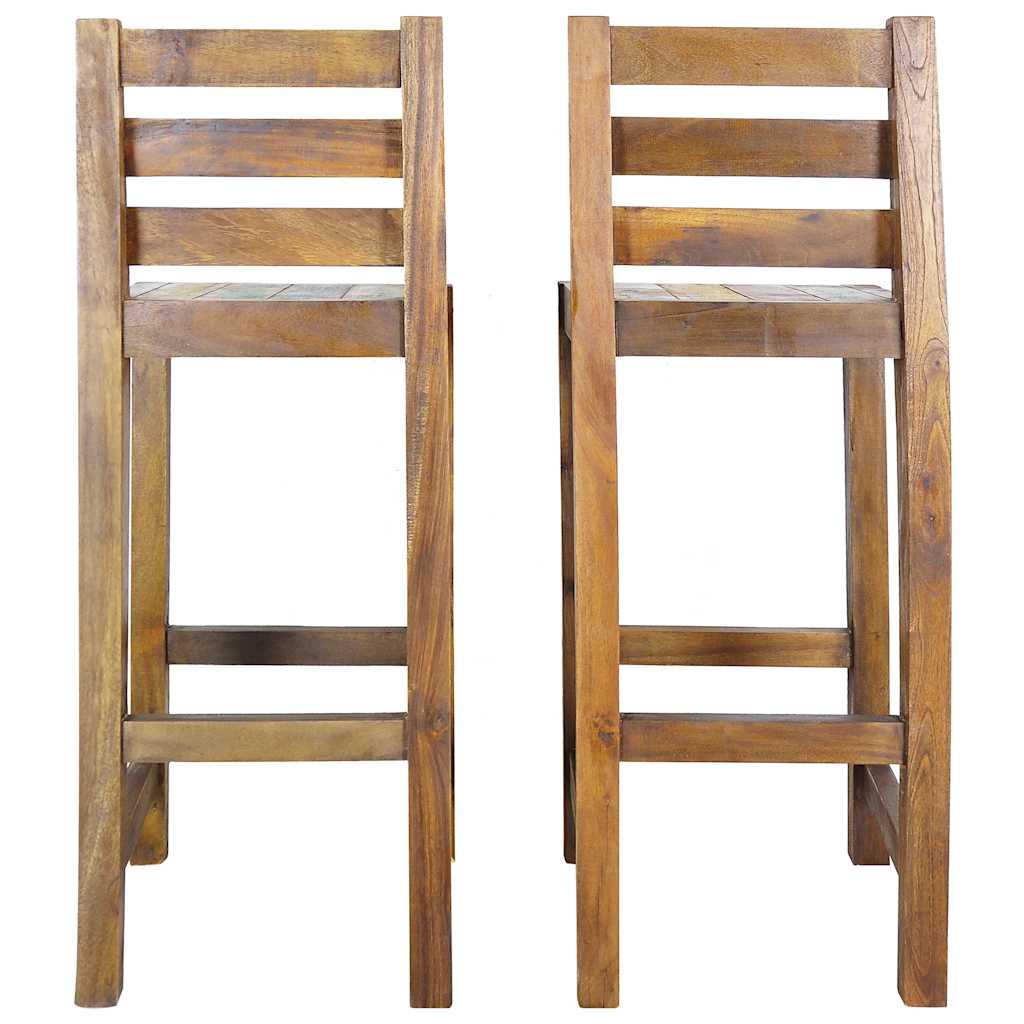 Taburetes De Cocina 2 Unidades Madera Maciza Reciclada