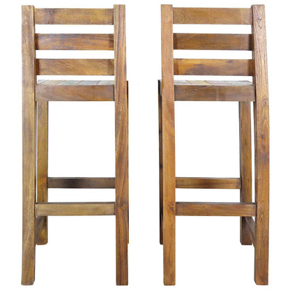 Taburetes De Cocina 2 Unidades Madera Maciza Reciclada