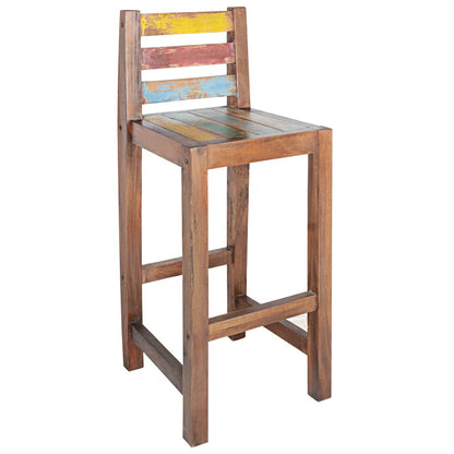 Taburetes De Cocina 2 Unidades Madera Maciza Reciclada