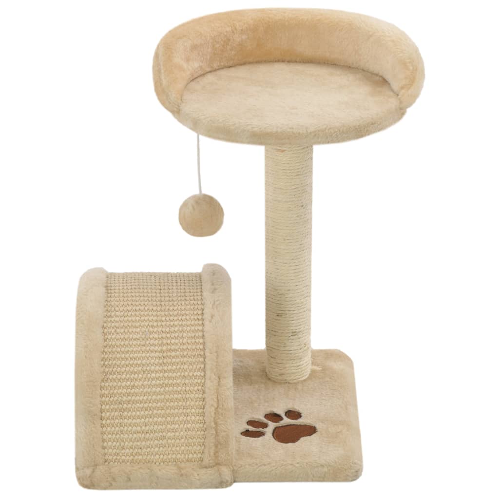 Rascador Para Gatos Con Poste De Sisal Y Marrón