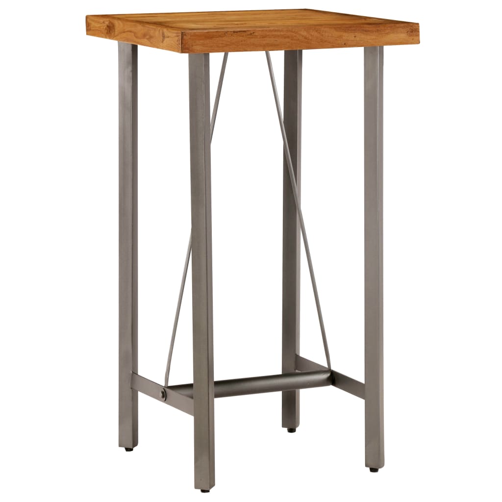 Mesa Alta De Bar Teca Maciza Reciclada