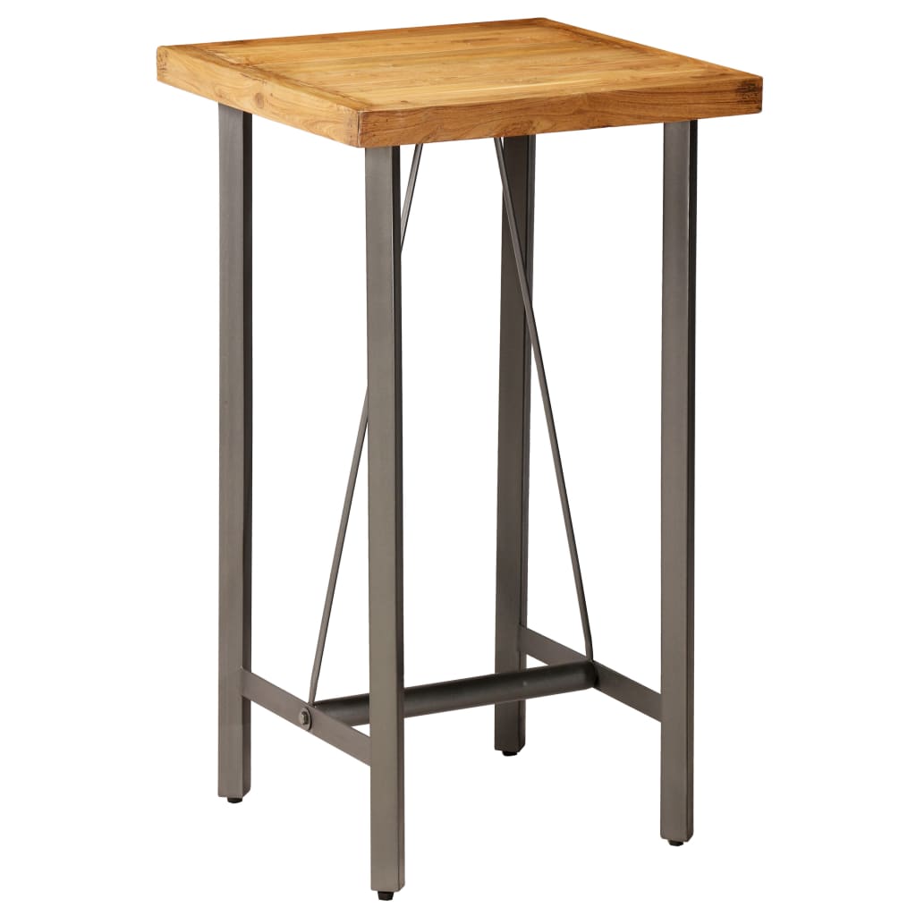 Mesa Alta De Bar Teca Maciza Reciclada