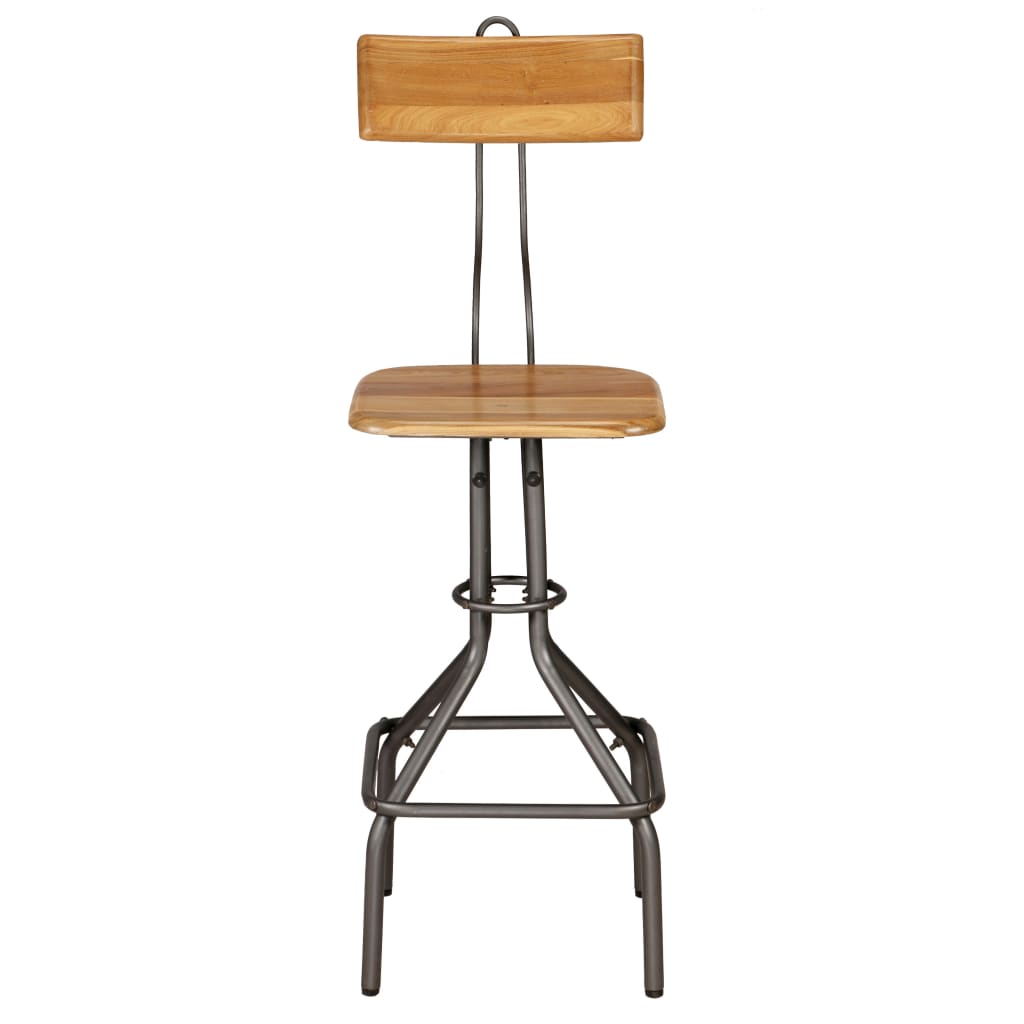 Taburetes De Cocina 2 Unidades Madera Maciza De Teca Reciclada