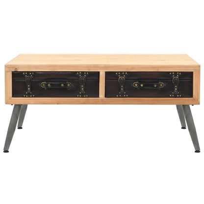 Mesa De Centro De Madera Maciza De Abeto 115X55X50 Cm
