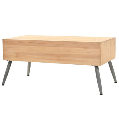Mesa De Centro De Madera Maciza De Abeto 115X55X50 Cm