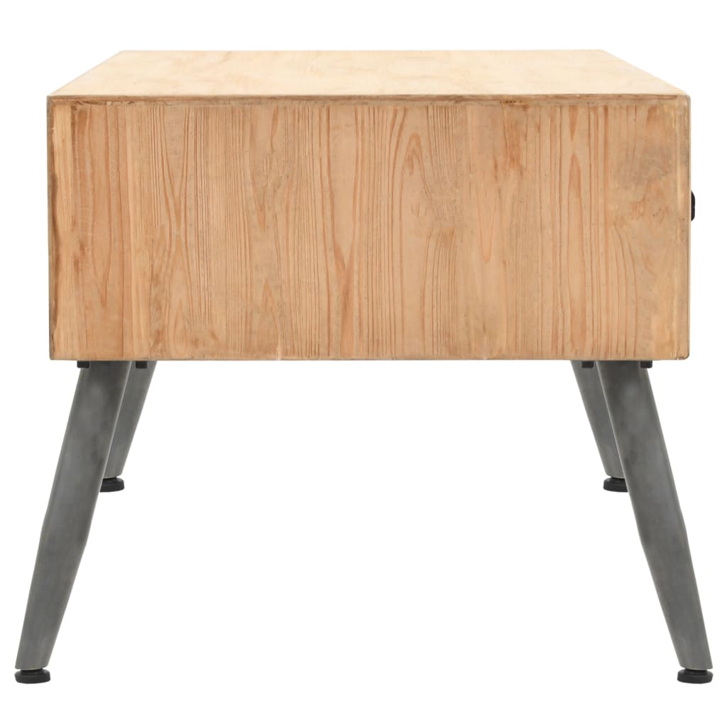 Mesa De Centro De Madera Maciza De Abeto 115X55X50 Cm