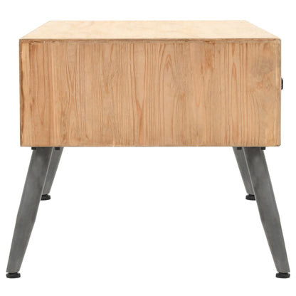 Mesa De Centro De Madera Maciza De Abeto 115X55X50 Cm