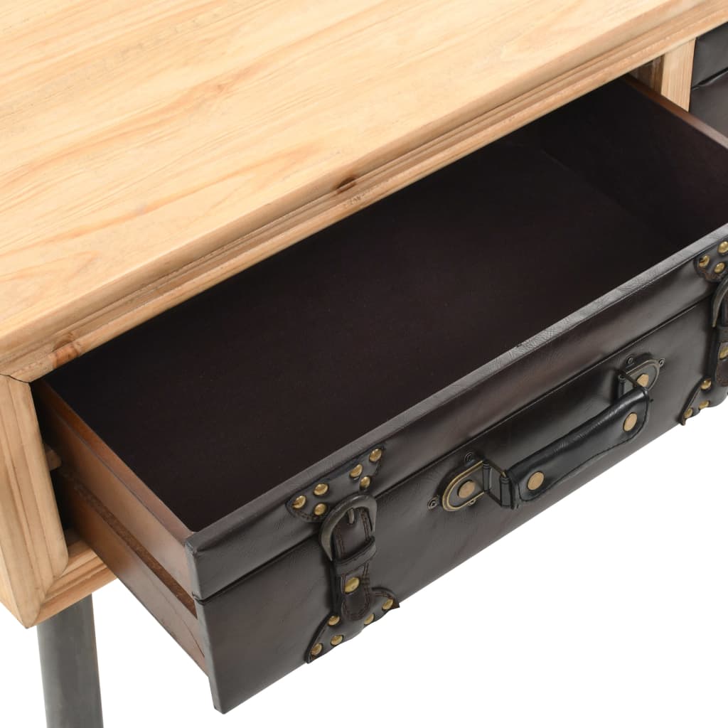 Mesa De Centro De Madera Maciza De Abeto 115X55X50 Cm