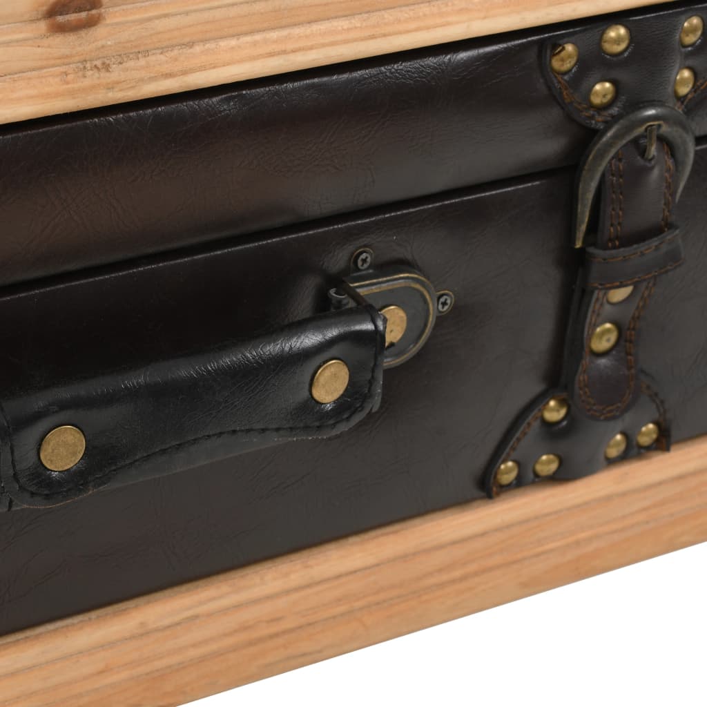 Mesa De Centro De Madera Maciza De Abeto 115X55X50 Cm