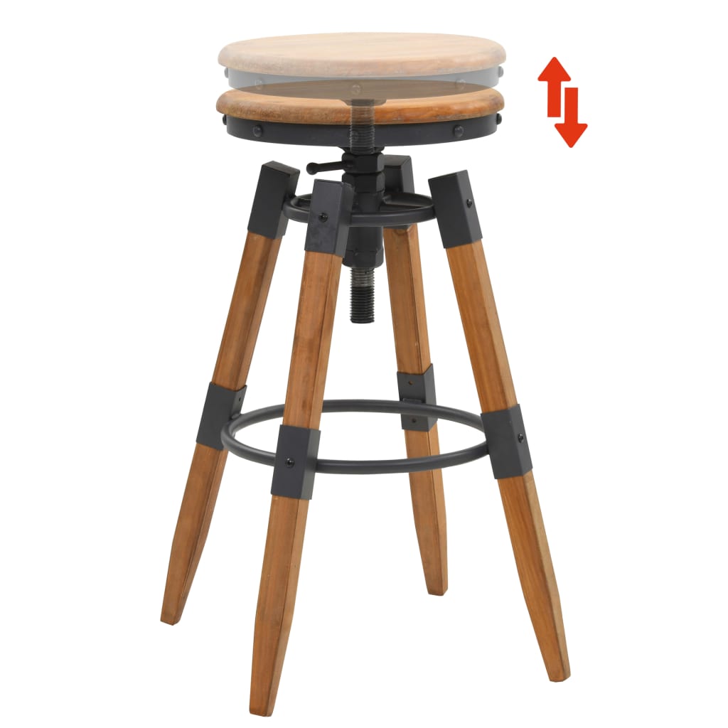 Taburetes De Cocina 2 Unidades Madera Maciza De Abeto