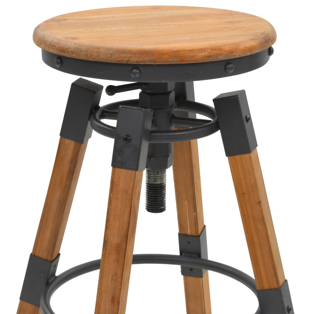 Taburetes De Cocina 2 Unidades Madera Maciza De Abeto