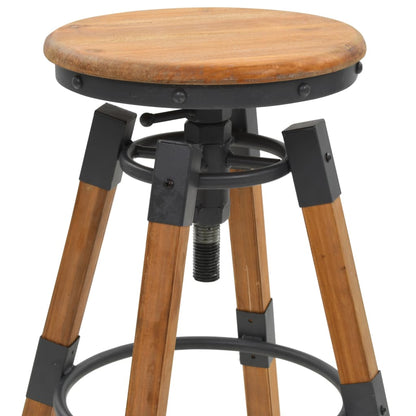 Taburetes De Cocina 2 Unidades Madera Maciza De Abeto
