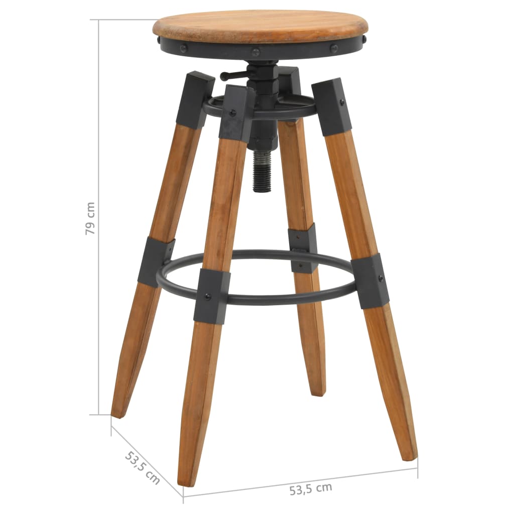 Taburetes De Cocina 2 Unidades Madera Maciza De Abeto