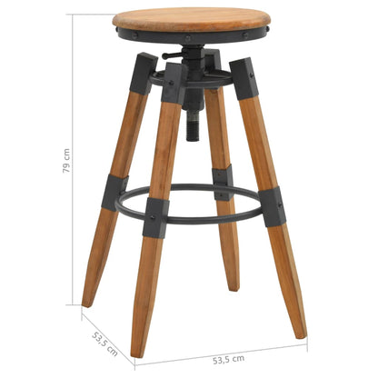 Taburetes De Cocina 2 Unidades Madera Maciza De Abeto