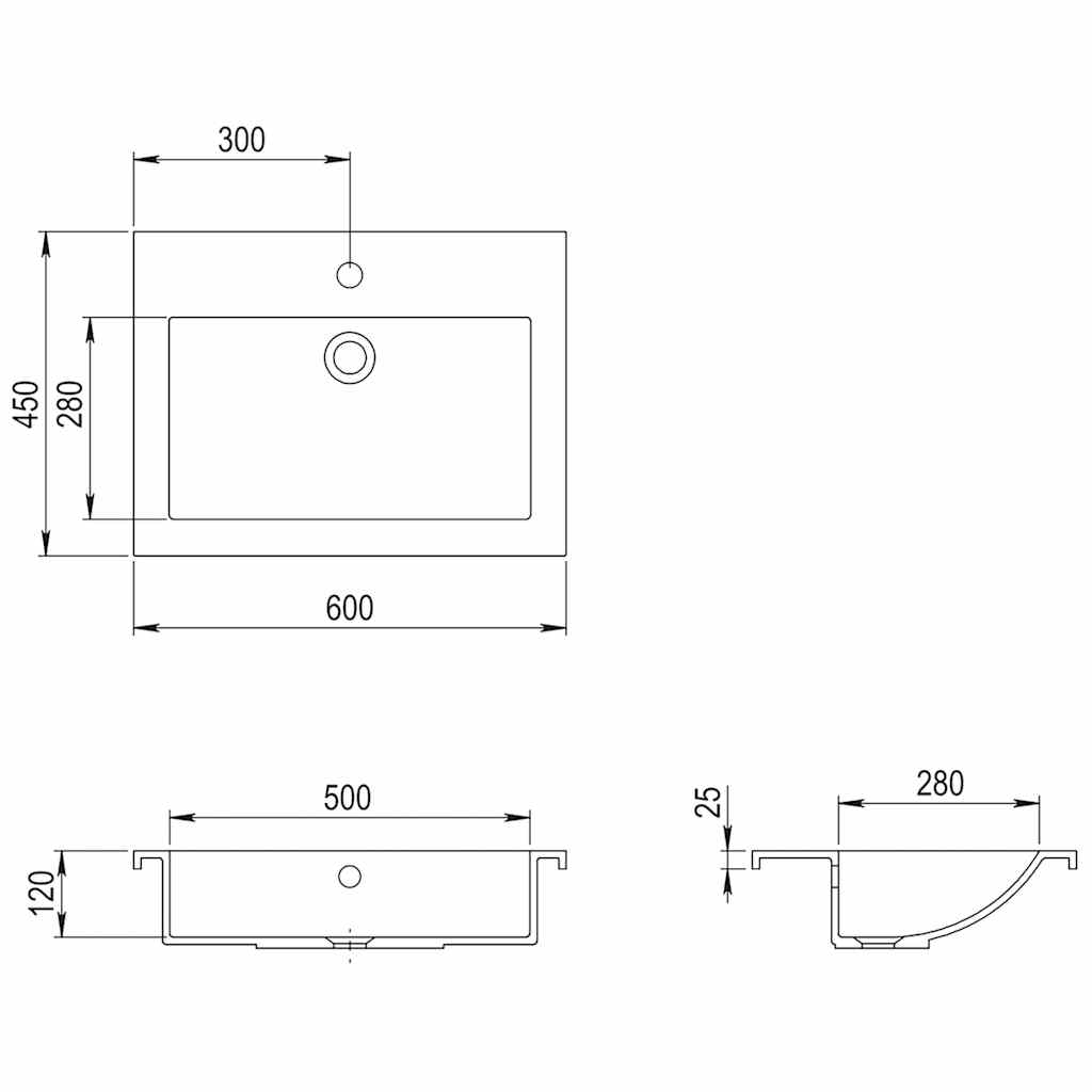 Lavabo De Granito 600X450X120 Mm