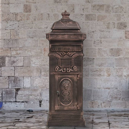 Buzón De Columna De Aluminio Estilo Vintage Inoxidable