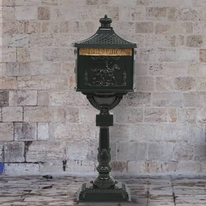 Buzón De Pedestal De Aluminio Estilo Vintage Inoxidable
