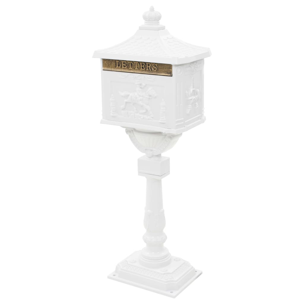 Buzón De Pedestal De Aluminio Estilo Vintage Inoxidable