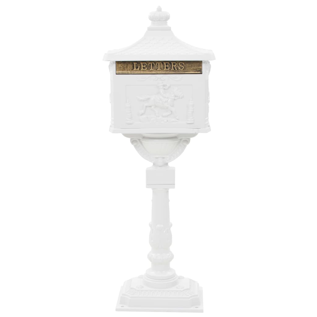 Buzón De Pedestal De Aluminio Estilo Vintage Inoxidable