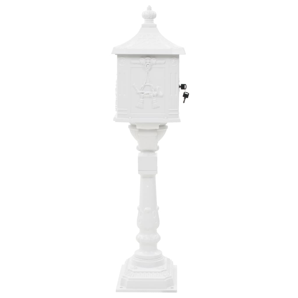 Buzón De Pedestal De Aluminio Estilo Vintage Inoxidable