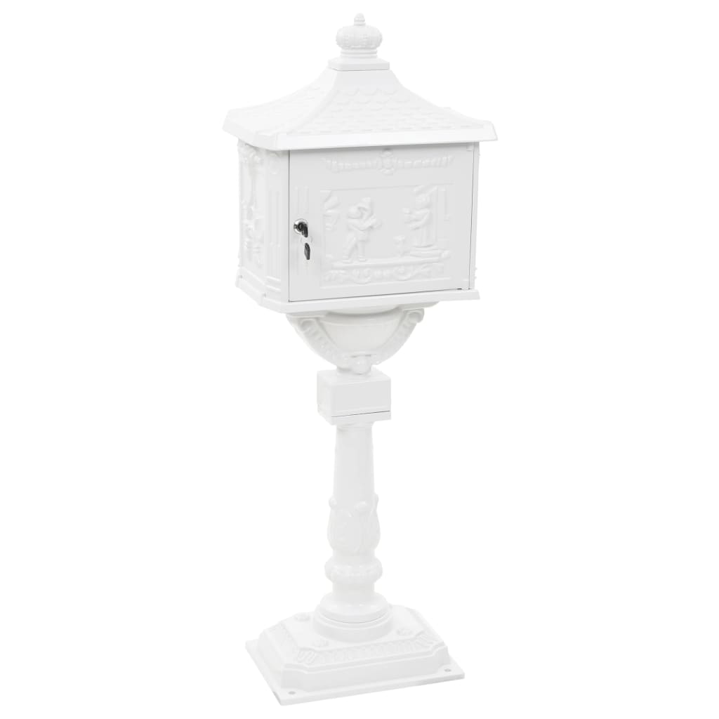 Buzón De Pedestal De Aluminio Estilo Vintage Inoxidable