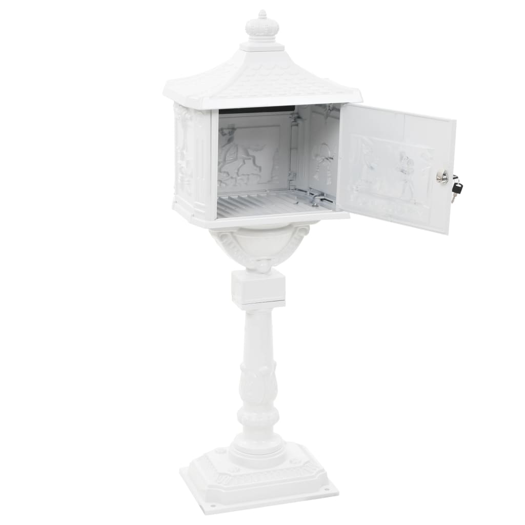 Buzón De Pedestal De Aluminio Estilo Vintage Inoxidable