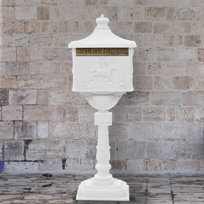 Buzón De Pedestal De Aluminio Estilo Vintage Inoxidable