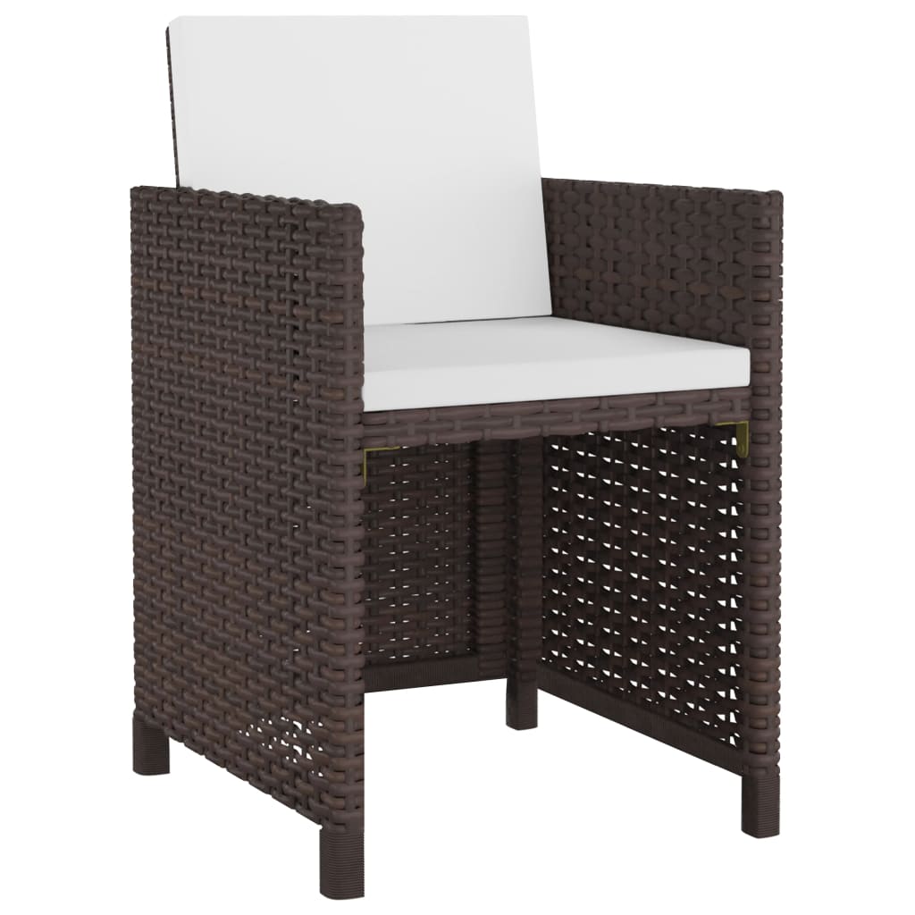 Set De Comedor Jardín 5 Pzas Y Cojines Ratán Sintético