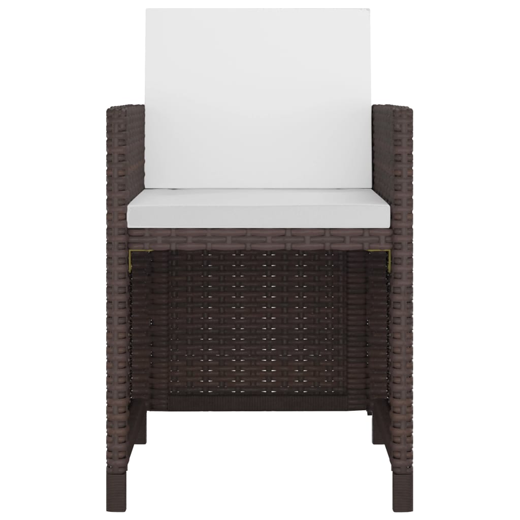 Set De Comedor Jardín 5 Pzas Y Cojines Ratán Sintético