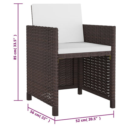 Set De Comedor Jardín 5 Pzas Y Cojines Ratán Sintético
