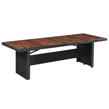 Mesa De Jardín Ratán Sintético Y Vidrio 240X90X74 Cm