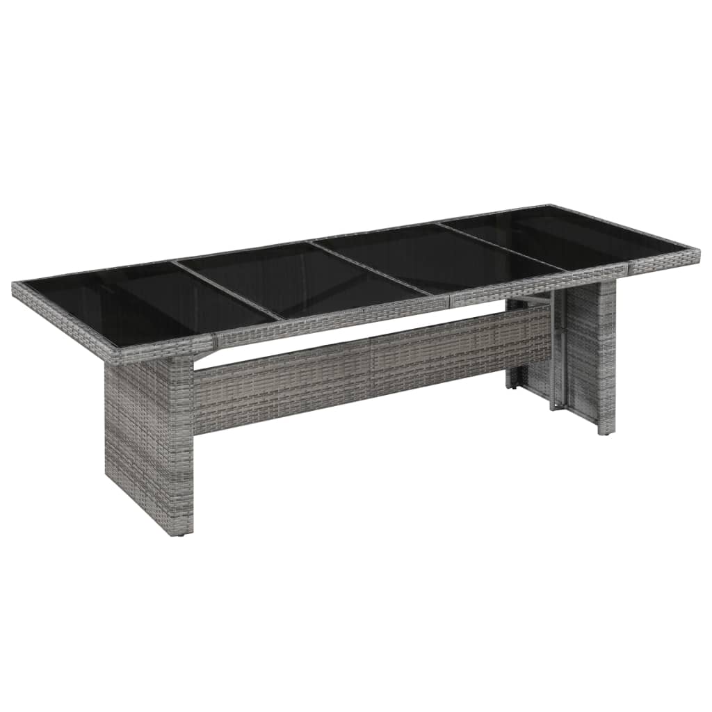 Mesa De Jardín Ratán Sintético Y Vidrio 240X90X74 Cm