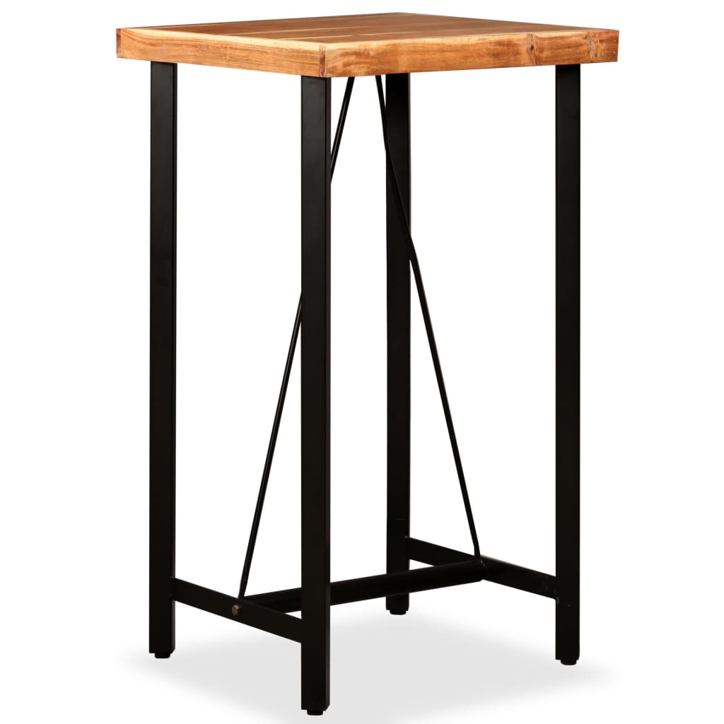 Set De Muebles De Bar 3 Piezas Acacia Y Madera Reciclada