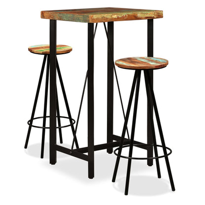 Set De Muebles De Bar 5 Piezas Madera Maciza Reciclada