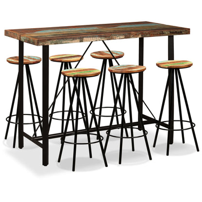 Set De Muebles De Bar 5 Piezas Madera Maciza Reciclada