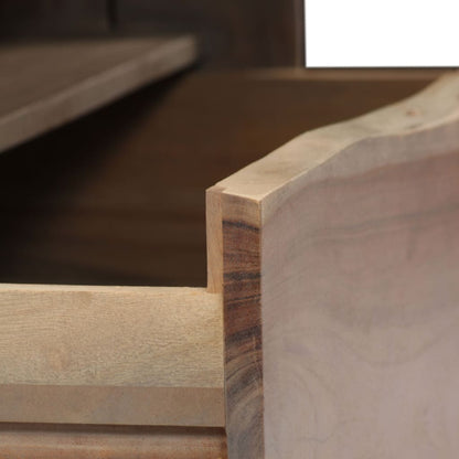 Borde Vivo Madera Maciza Acacia Gris 90X50X40 Cm