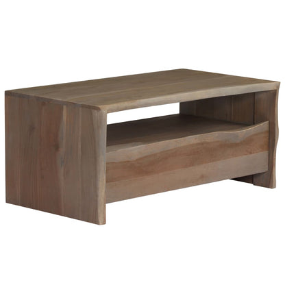 Borde Vivo Madera Maciza Acacia Gris 90X50X40 Cm