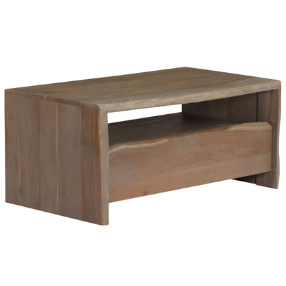 Borde Vivo Madera Maciza Acacia Gris 90X50X40 Cm