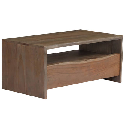 Borde Vivo Madera Maciza Acacia Gris 90X50X40 Cm