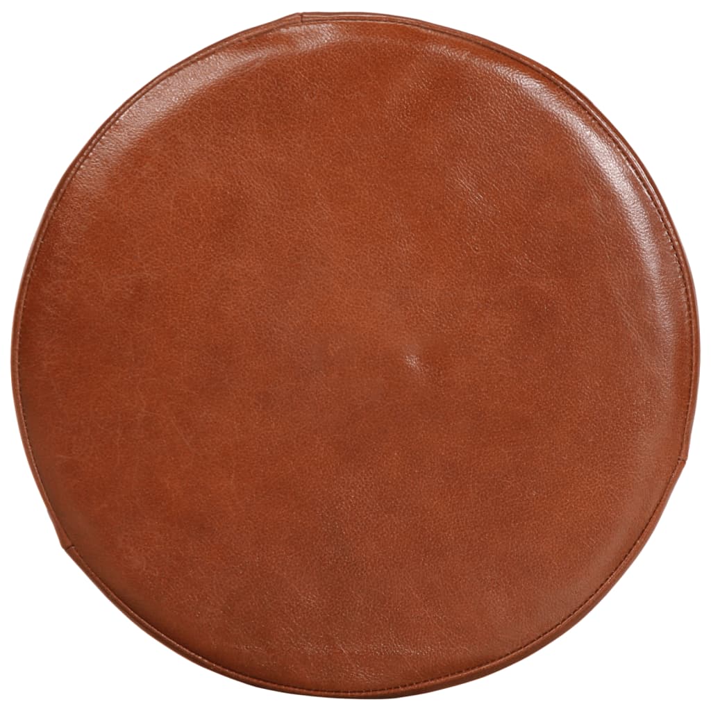 Taburetes De Cocina 2 Uds Cuero Auténtico Madera Maciza Acacia