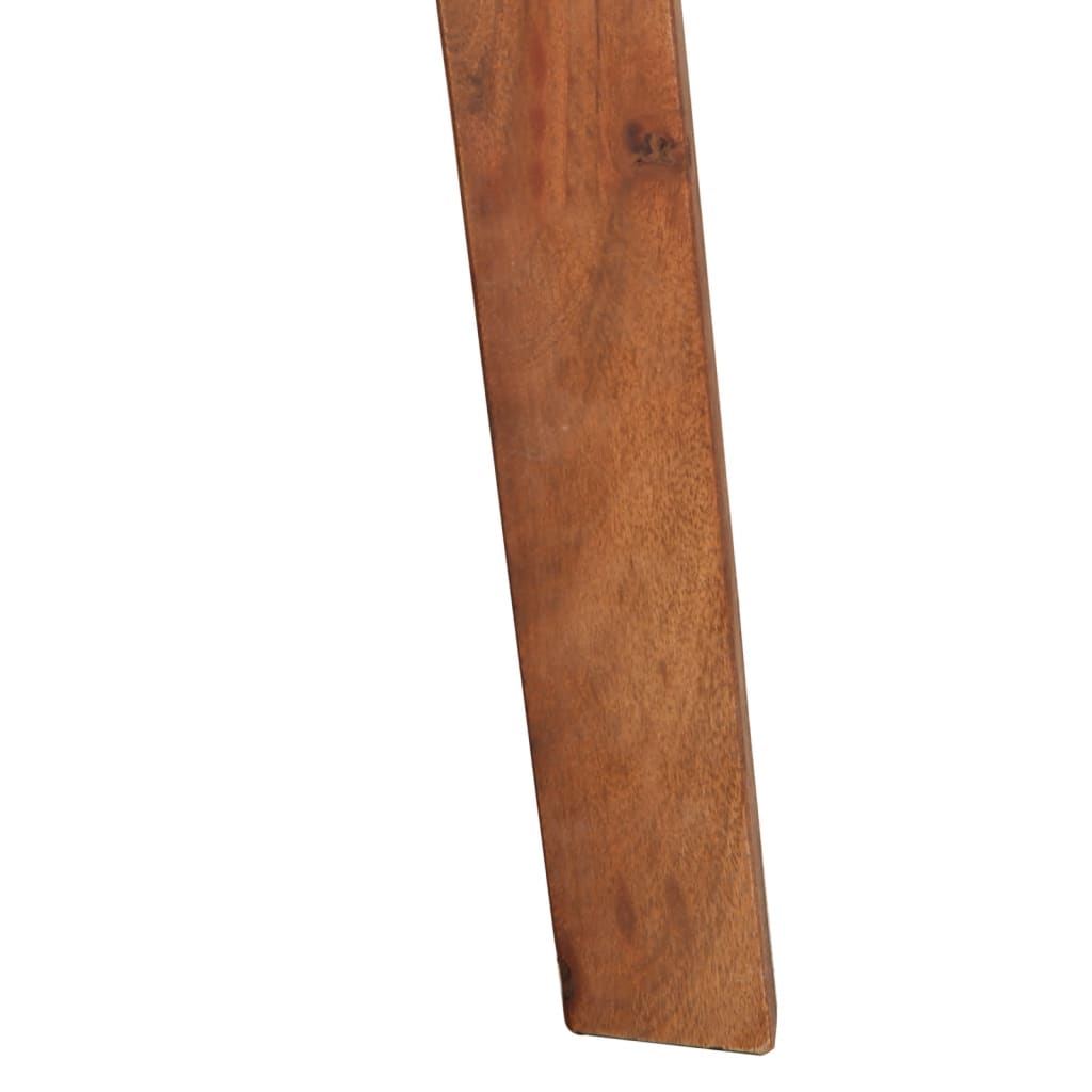 Taburetes De Cocina 2 Uds Cuero Auténtico Madera Maciza Acacia