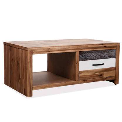 Mesa De Centro De Madera Maciza De Acacia 90X50X37,5 Cm