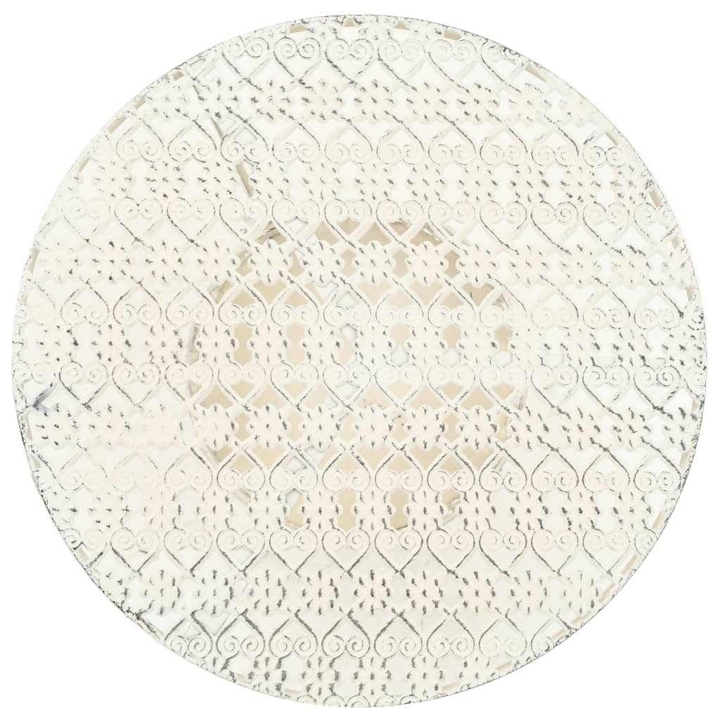 Mesa Bistró Estilo Vintage Metal Redonda 40X70 Cm Blanca