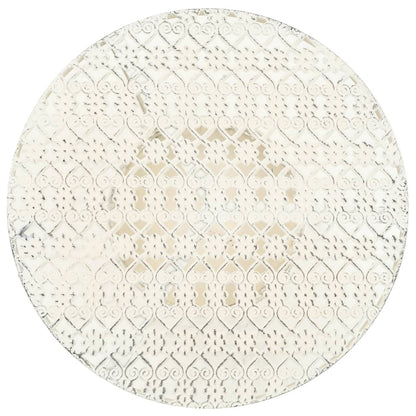 Mesa Bistró Estilo Vintage Metal Redonda 40X70 Cm Blanca