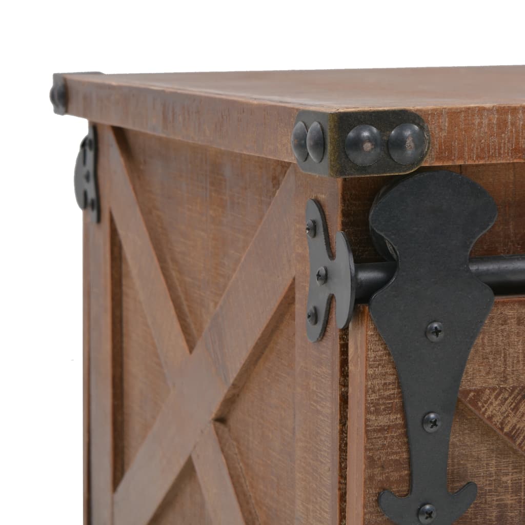 Mesa De Centro De Madera Maciza De Abeto Marrón 91X51X38 Cm