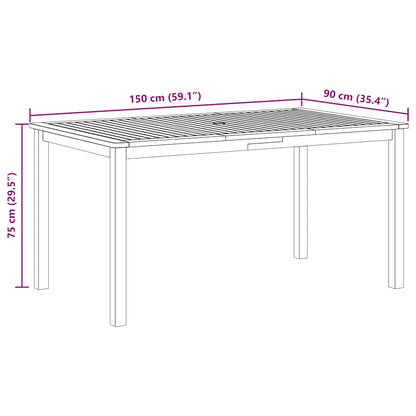 Mesa De Jardín Madera Maciza De Acacia