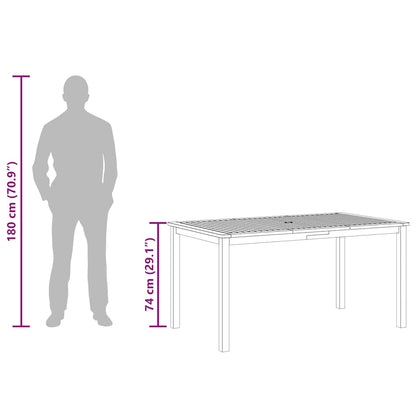Mesa De Jardín Madera Maciza De Acacia