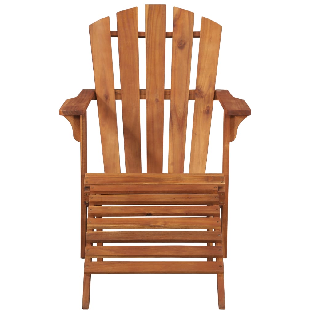 Silla De Jardín Adirondack Con Reposapiés Madera Acacia Maciza
