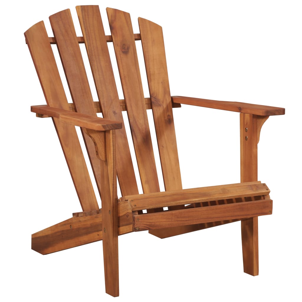 Silla De Jardín Adirondack Con Reposapiés Madera Acacia Maciza